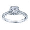 Rm1271-14k White Gold Princess Cut Halo Diamond Engagement Ring