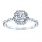 Rm1309-14k White Gold Cushion Cut Halo Diamond Engagement Ring