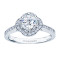 Rm1347-14k White Gold Round Cut Halo Diamond Engagement Ring
