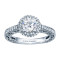 Rm1403 -14k White Gold Round Cut Double Halo Diamond Vintage Engagement Ring