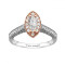 Rm1430m -14k White Gold Marquise Cut Halo Diamond Vintage Engagement Ring